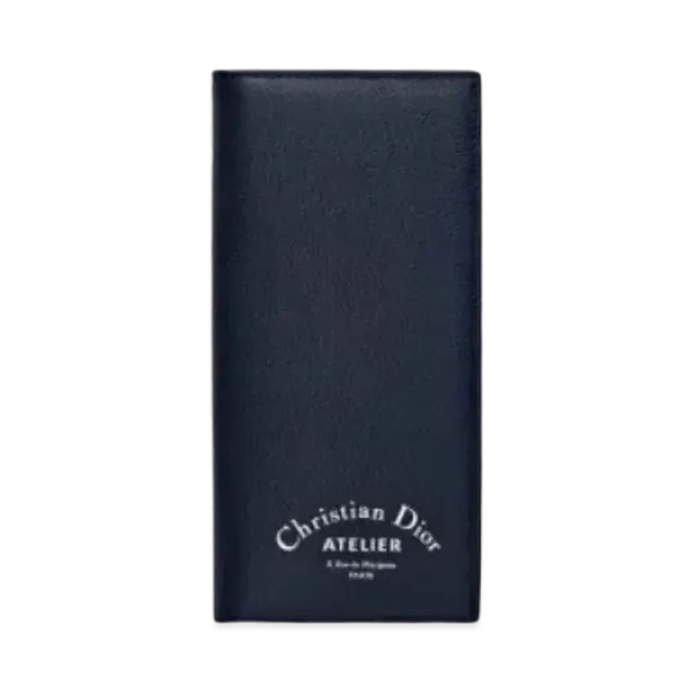 Dior Grain Calfskin Wallet "Navy Blue"