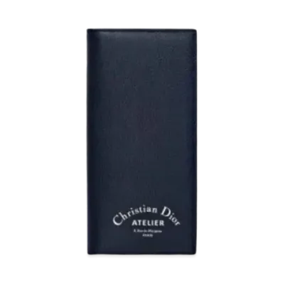 Dior Grain Calfskin Wallet "Navy Blue"