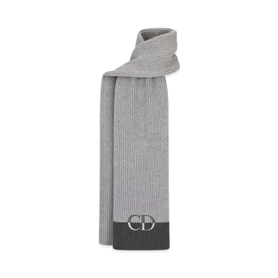Dior CD Icon Scarf Virgin Wool Knit "Gray/Anthracite Gray"