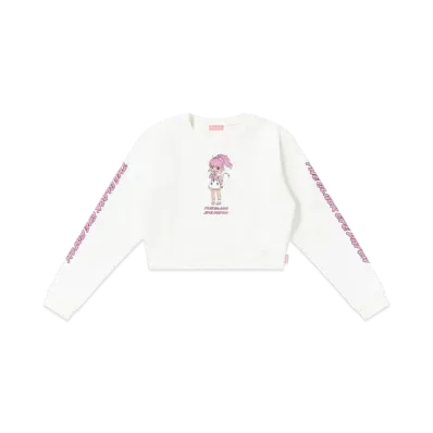 BlackEyePatch Devil Girl Crew Sweat "White"