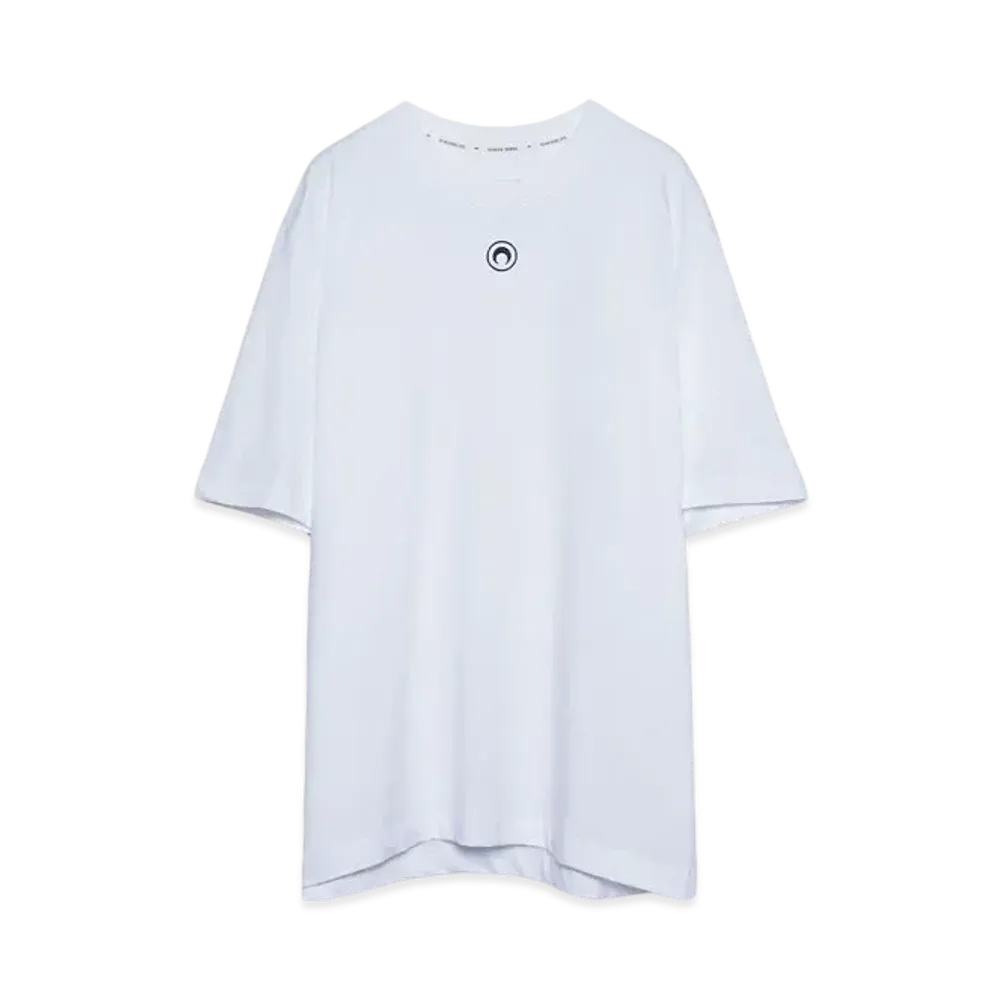 Marine Serre ORGANIC COTTON JERSEY PLAIN T-SHIRT "WHITE"