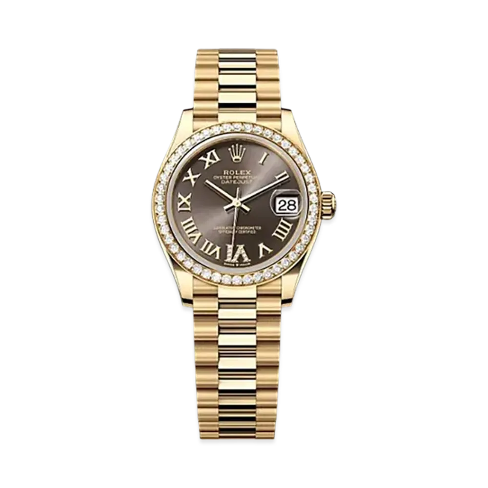 ROLEX Datejust 31mm Yellow Gold Diamond 278288RBR "Dark Grey"