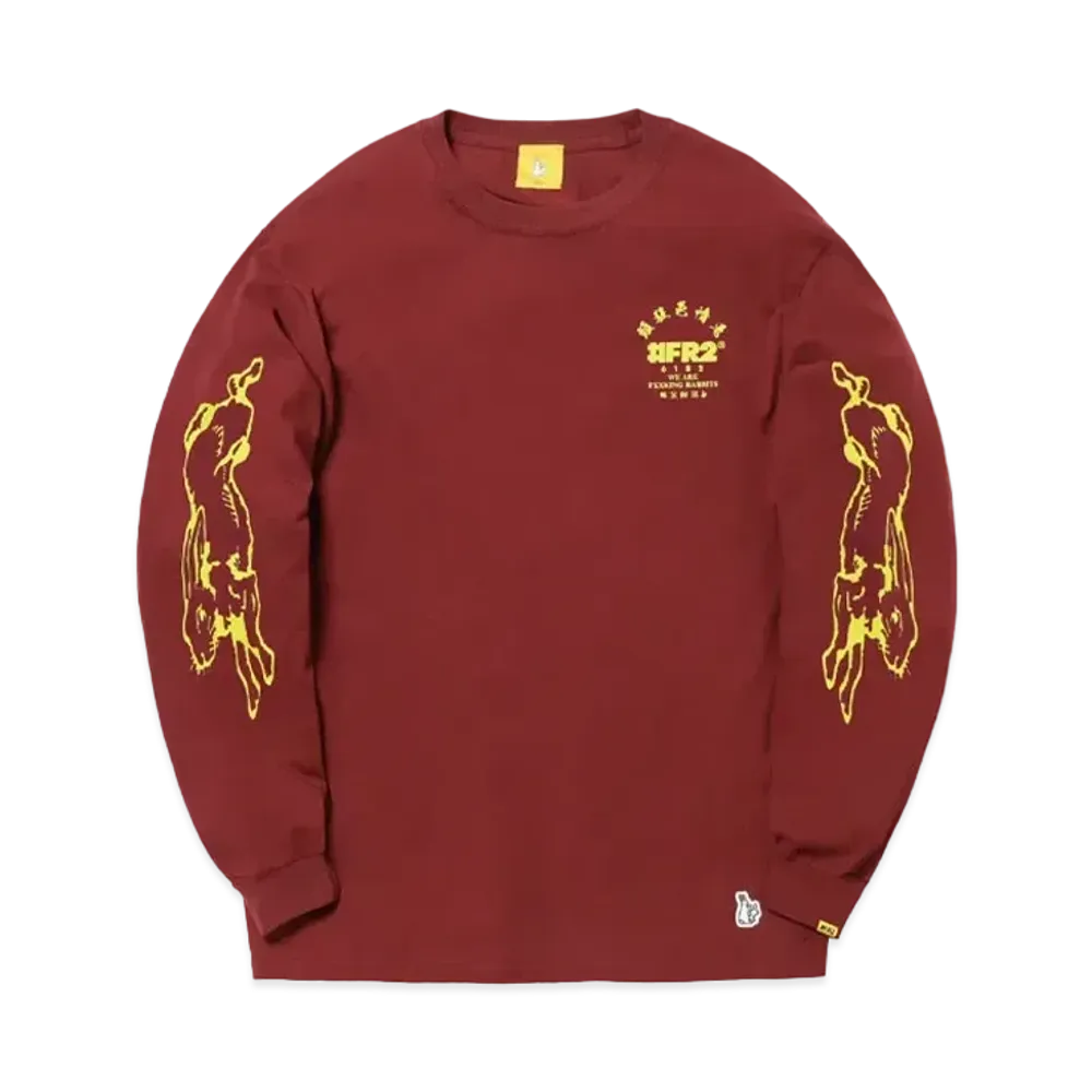 FR2 Bouncing Rabbit Longsleeve T-shirt "Burgundy"