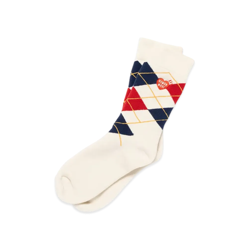 HUMAN MADE Argyle Socks "White"