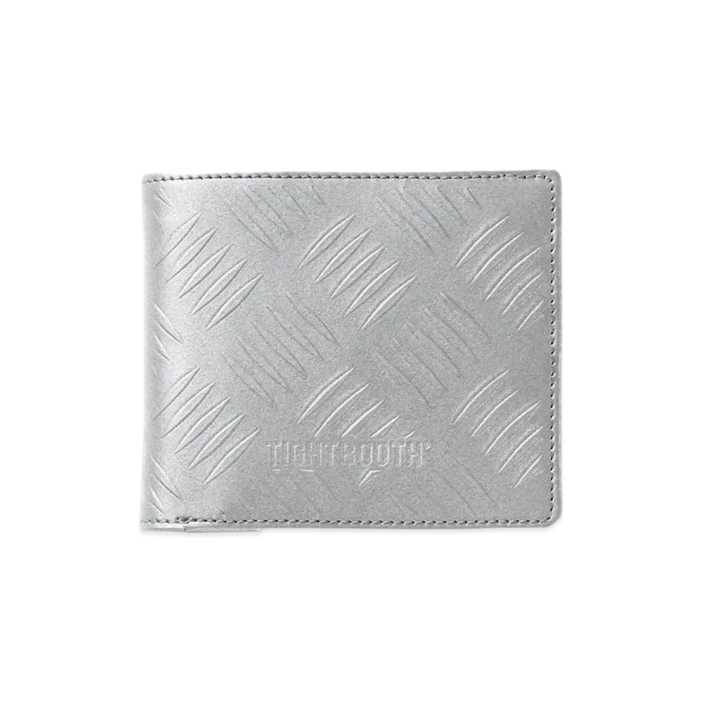 TIGHTBOOTH Checker Plate Leather Bifold Wallet "Reflective Silver"