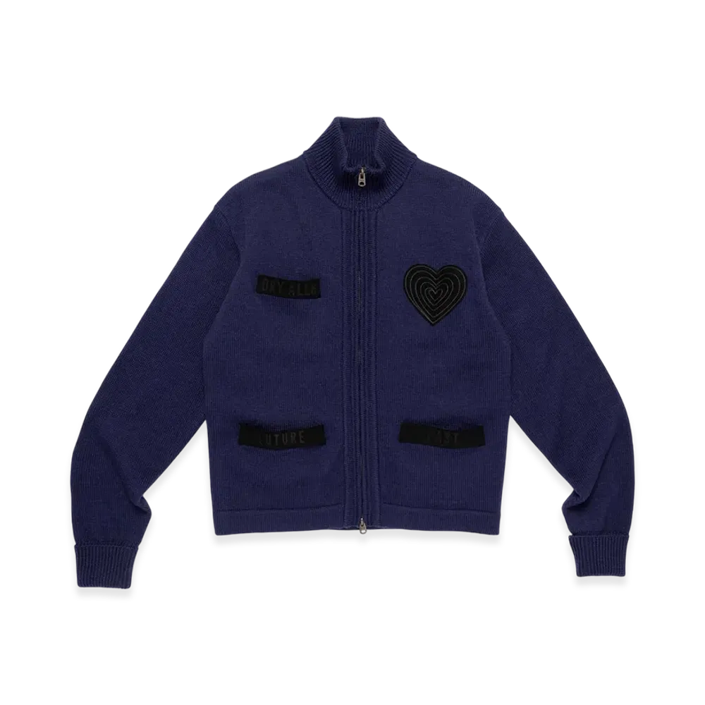 HUMAN MADE Zip-Up Knit Cardigan "Navy"
