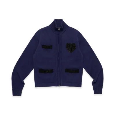 HUMAN MADE Zip-Up Knit Cardigan "Navy"