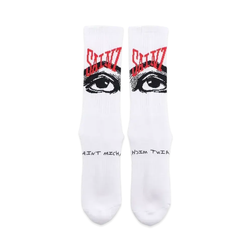 SAINT Mxxxxxx Eyes Socks "White" (23FW) SM-A23-0000-100