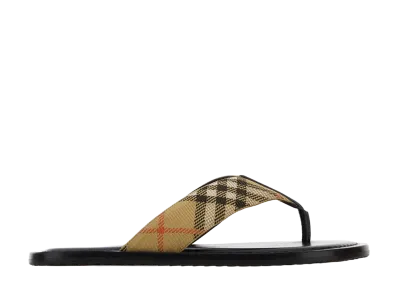 Burberry Embroidered Fabric Pavilion Thong Slippers "Checked"