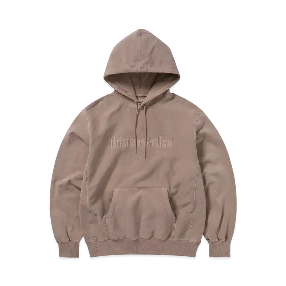 thisisneverthat Overdyed Embroidery Hoodie "Dusty Pink"