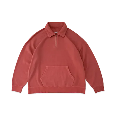 visvim JUMBO SWEAT ZIP P.O. (UNEVEN DYE) "Red"
