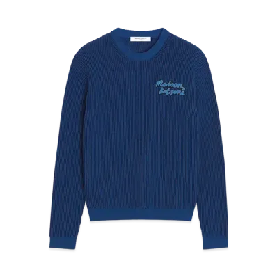 Maison Kitsune Handwriting Comfort Jumper "Breton Blue"