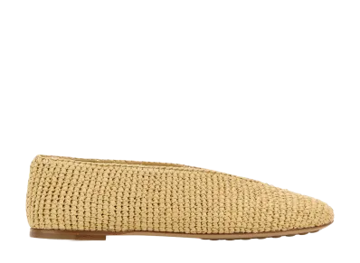 Bottega Veneta Women's Raffia Rosa Ballerinas "Beige/Tan"