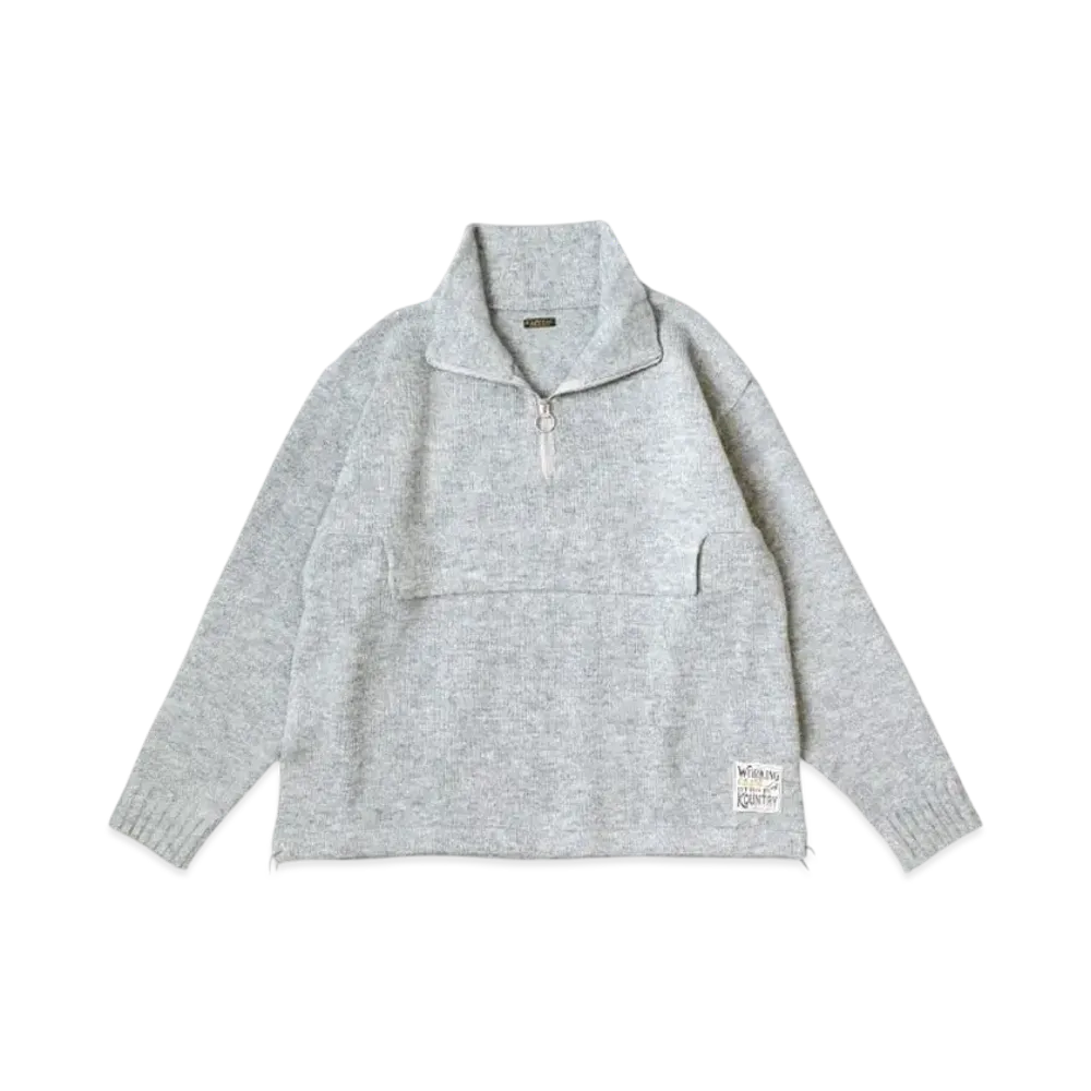 KAPITAL 5G Shetland Wool Half Zip Anorak "Grey"