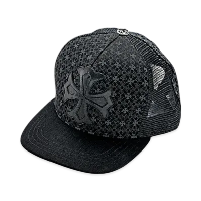 Chrome Hearts Denim Front CH Plus Patch Trucker Cap "Black"