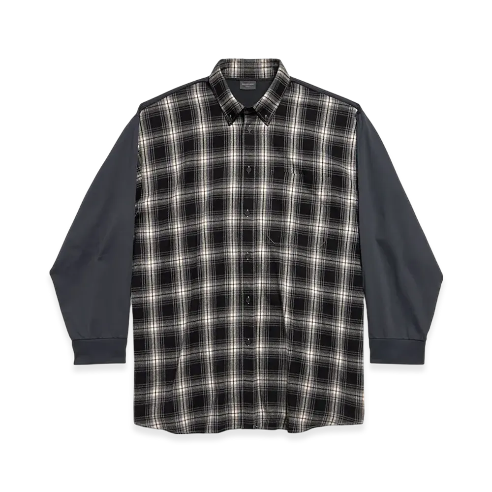 BALENCIAGA Men's Hybrid Overshirt "Black/Grey"