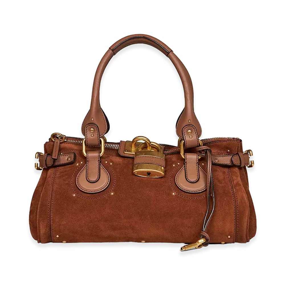 Chloe Women's Suede Paddington Shopping Bag "Brown"
