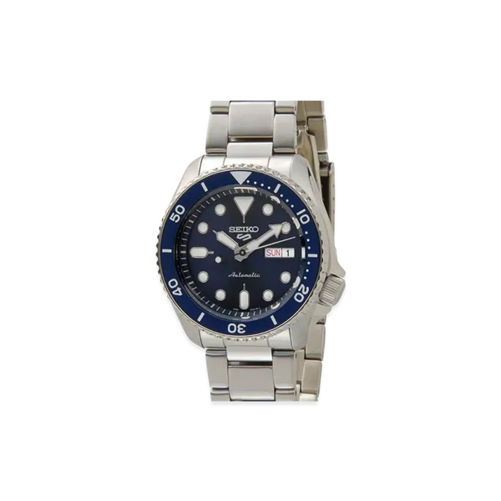 SEIKO Five Black Automatic Watch "Blue"