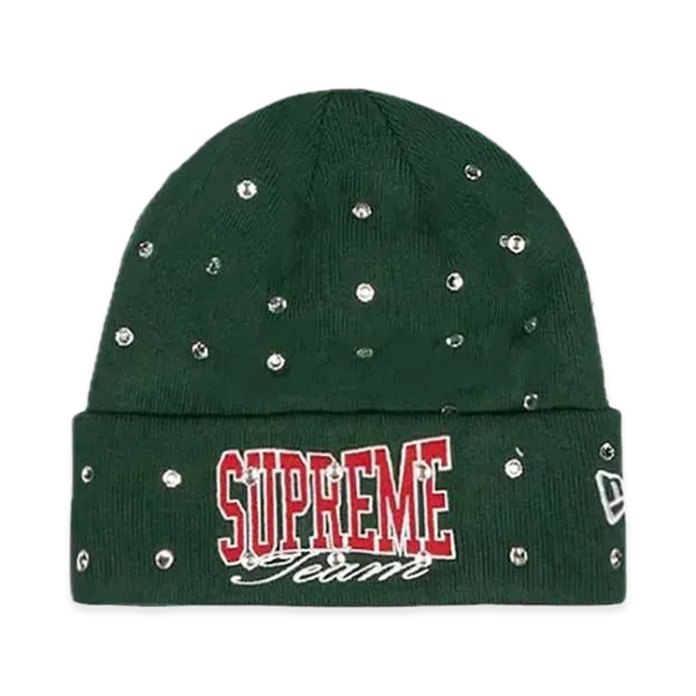 Supreme New Era Rhinestone Beanie "Dark Green"