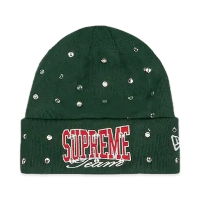 Supreme New Era Rhinestone Beanie "Dark Green"