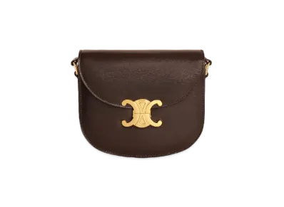 CELINE Teen Besace Triomphe In Shiny Calfskin "Brown"