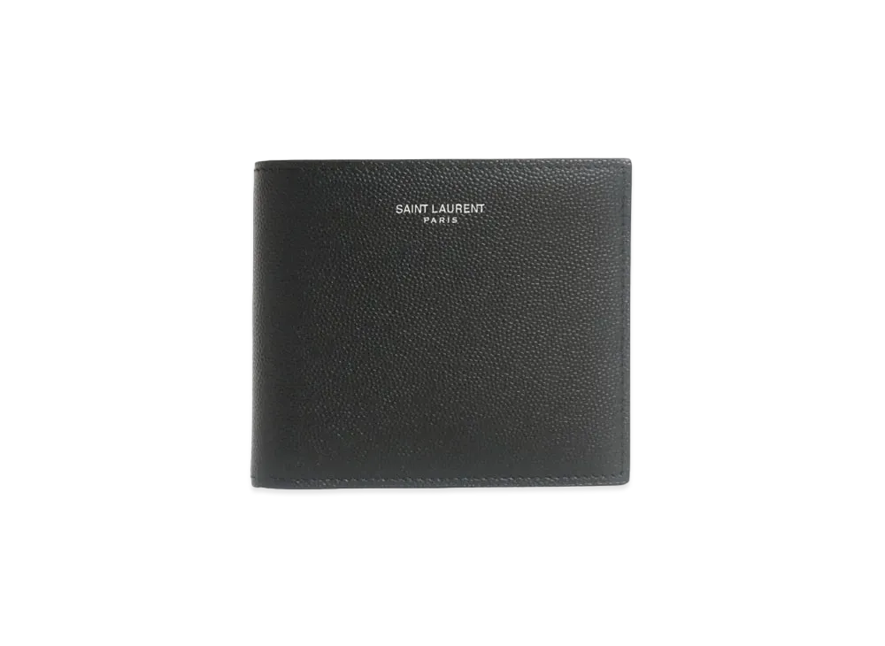 SAINT LAURENT Saint Laurent Paris East/West Wallet In Grain De Poudre Embossed Leather "Black"