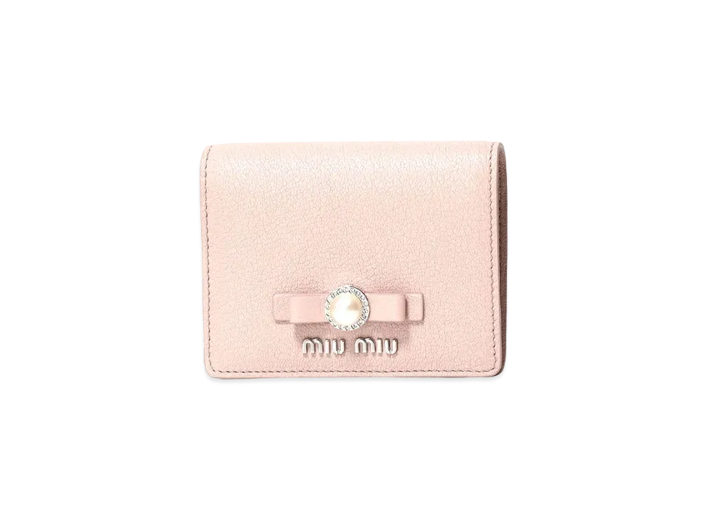 MIU MIU Small Madras Leather Wallet "Opal"