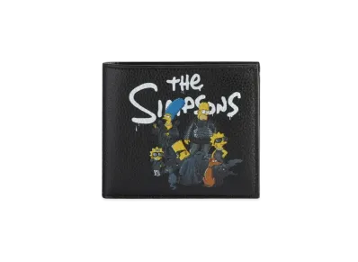 BALENCIAGA The Simpsons Tm & 20th Television Essential Square Folded Coin Wallet In Smooth Calfskin "Black"