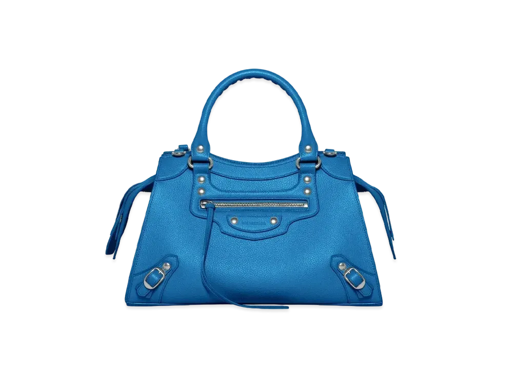 BALENCIAGA Neo Classic Small Handbag In Grained Calfskin "Dark Blue"