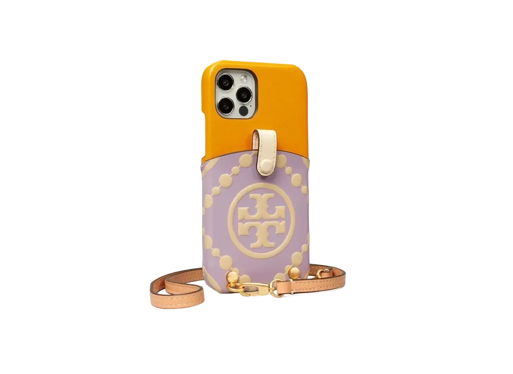 TORY BURCH T Monogram Emboss Phone Case Crossbody "Thistle"
