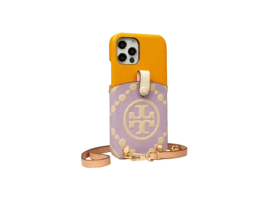 TORY BURCH T Monogram Emboss Phone Case Crossbody "Thistle"
