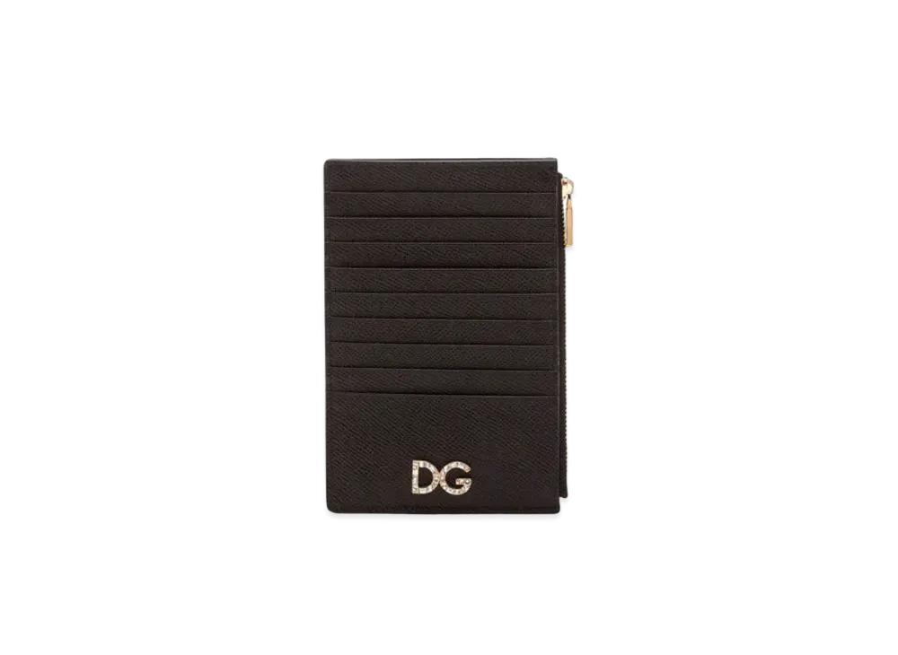 Dolce&Gabbana Vertical Credit Card Holder Large Dauphine Calfskin "Black"