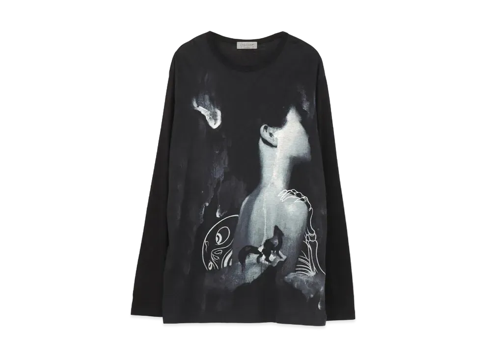 Yohji Yamamoto Pour Homme Ly/C PLAIN STITCH PRINT LONG SLEEVES "Black"