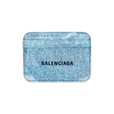 BALENCIAGA Cash Card Holder Denim Print "Blue"