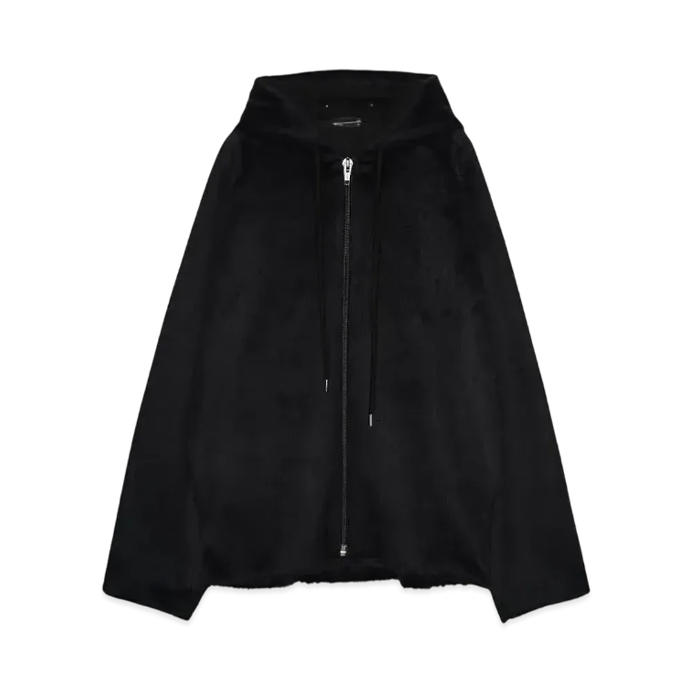 LAD MUSICIAN SHAGGY SWEAT ZIPUP PARKA "BLACK"