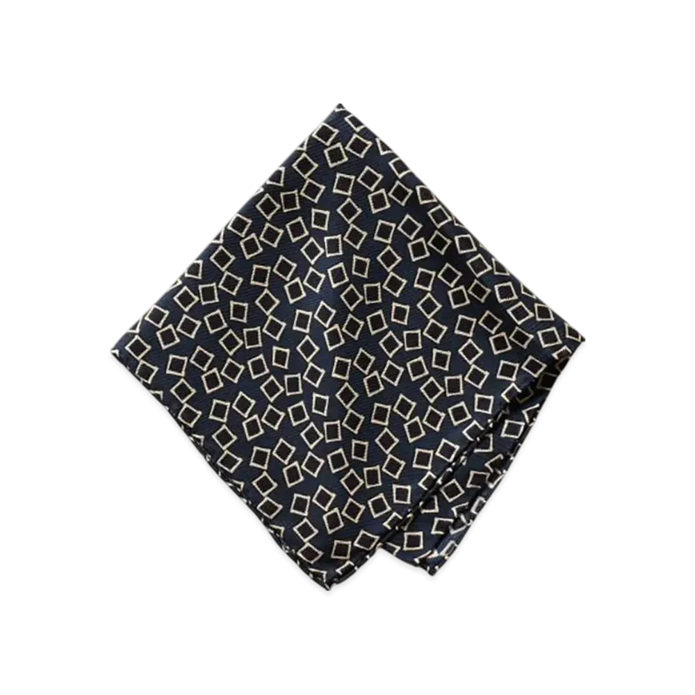 BEAMS BEAMS PLUS / Pocket Chief Square Fine Pattern Print "Navy"