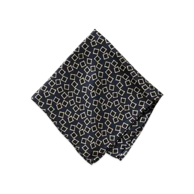 BEAMS BEAMS PLUS / Pocket Chief Square Fine Pattern Print "Navy"