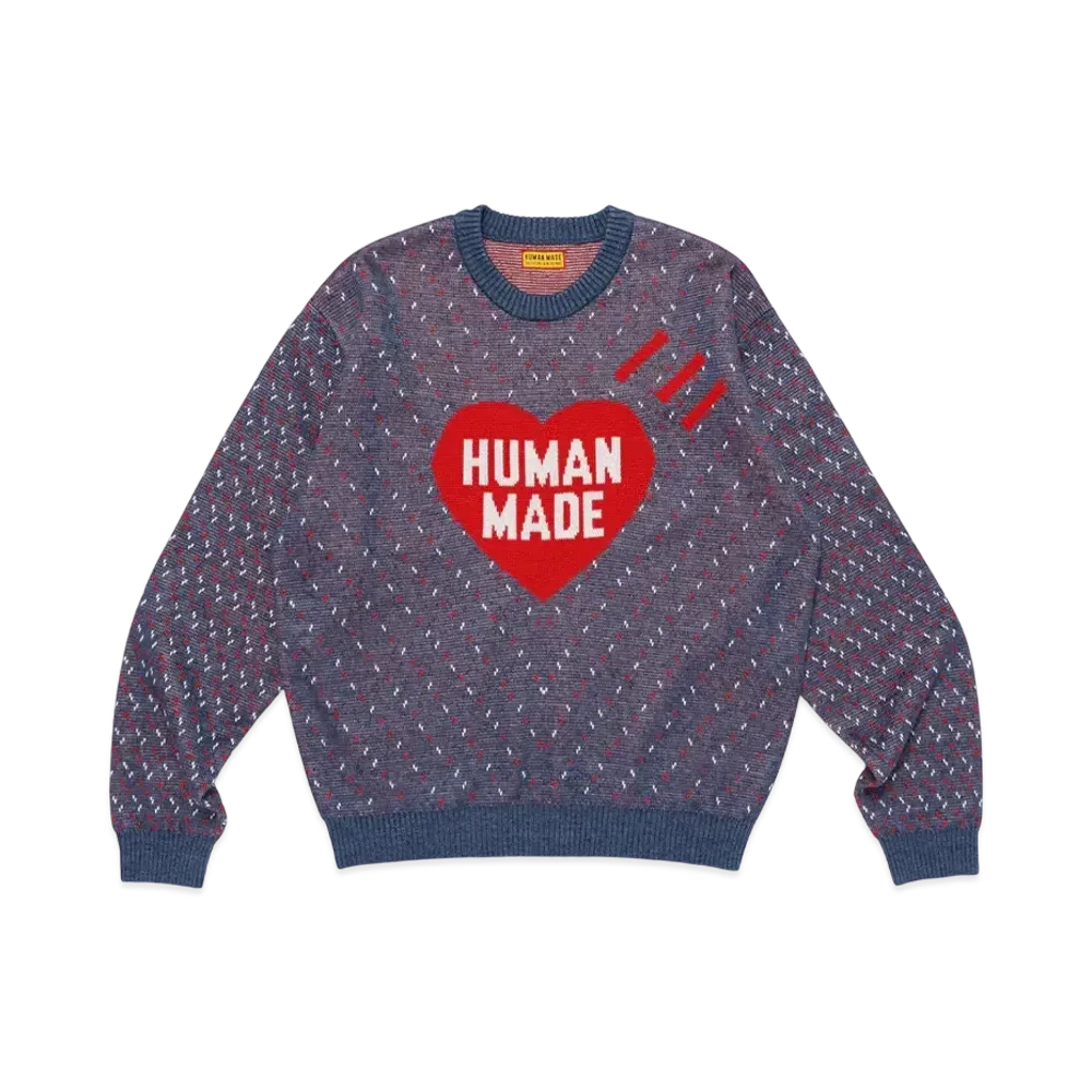 HUMAN MADE Heart Knit Sweater "Navy"