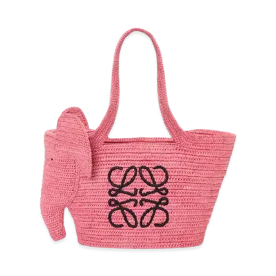 LOEWE Elephant Basket Bag Small "Sunset Pink"