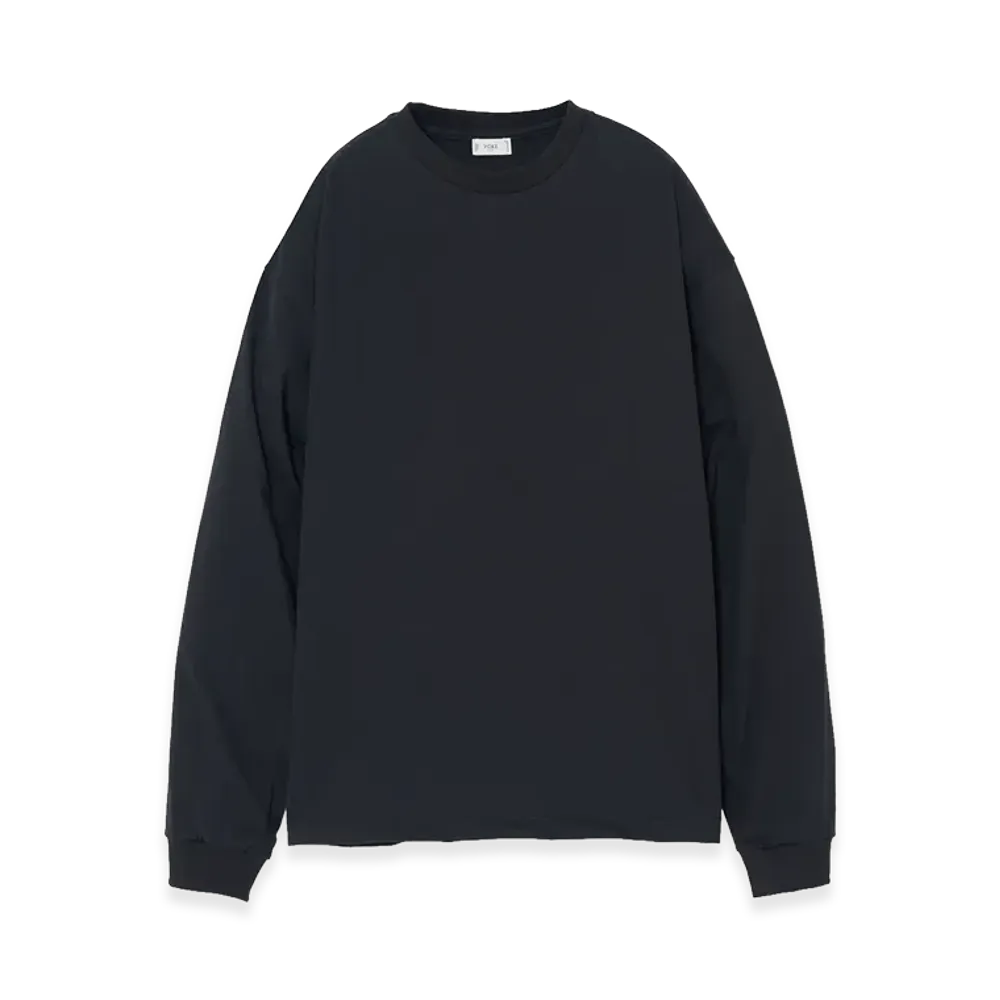 YOKE Suvin Suvin Cotton YOKE T-shirt Long Sleeves "Black"