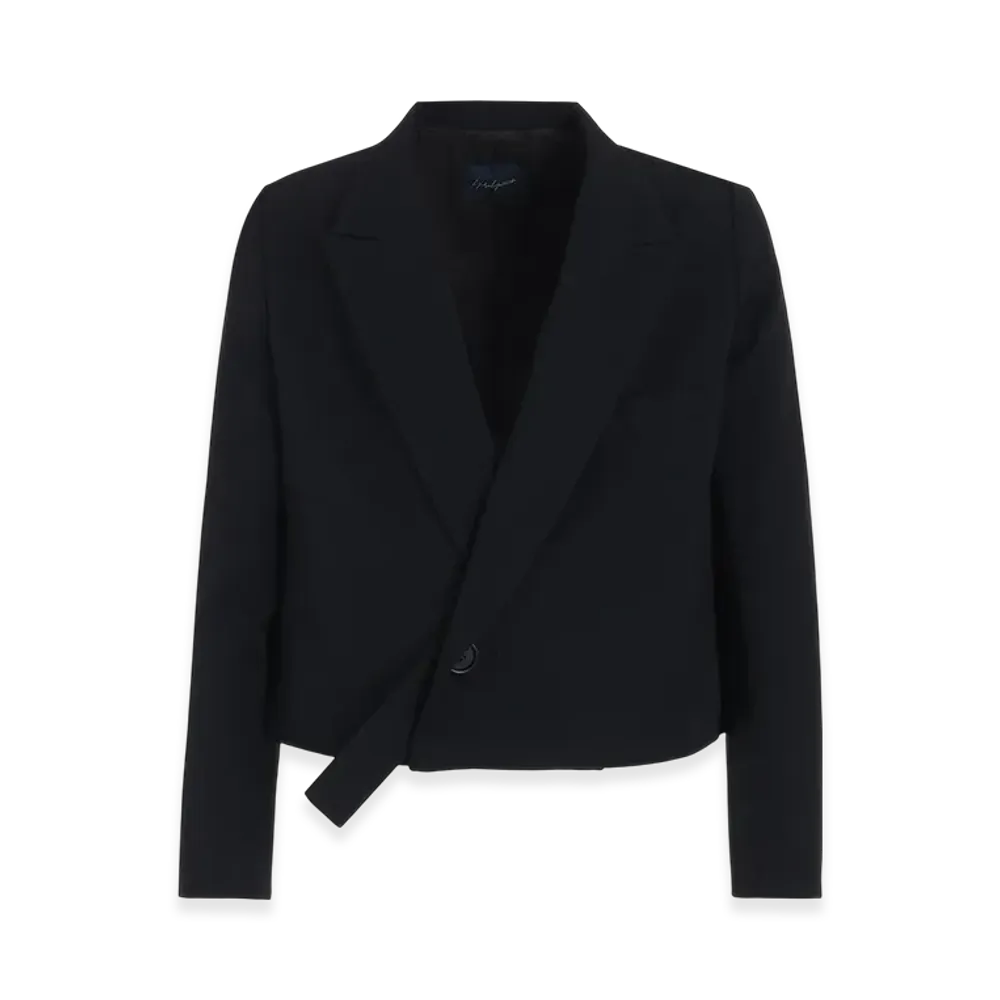 Yohji Yamamoto Gabardine R-Short Peaked Jacket "Black"