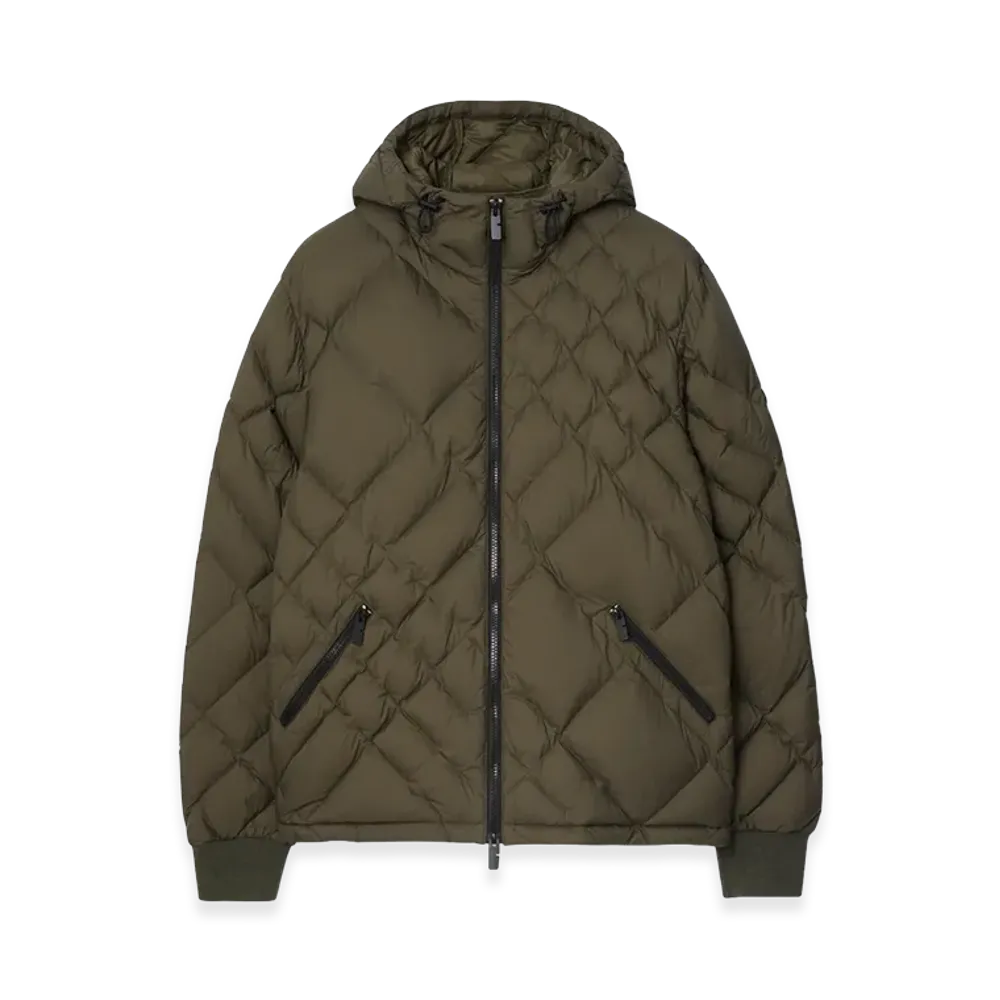 Burberry Check Stitch Nylon Dovers Green Down Jacket "Marsh Green"