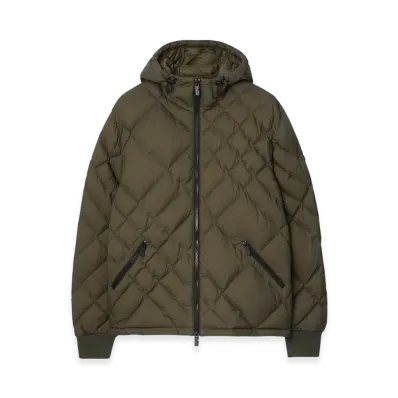 Burberry Check Stitch Nylon Dovers Green Down Jacket "Marsh Green"