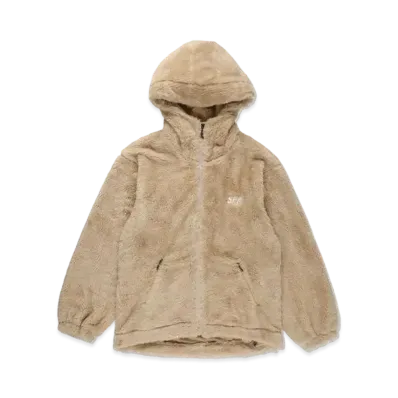 WIND AND SEA Palm Tree Pattern Fleece FLZP Parka "Beige"