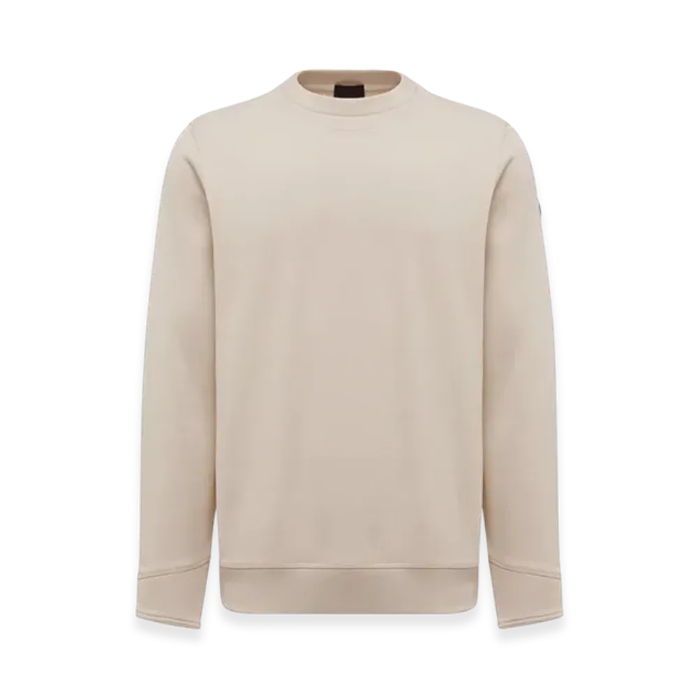 MONCLER Logo Patch Cotton Sweatshirt "Light Beige"