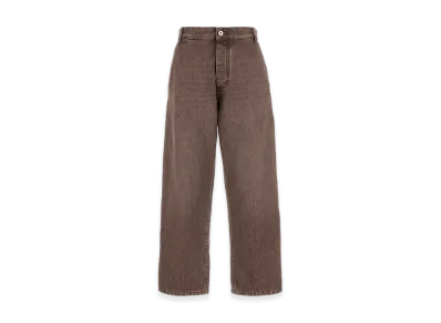 Bottega Veneta Women's Mud Denim Wide-Leg Jeans "Brown"