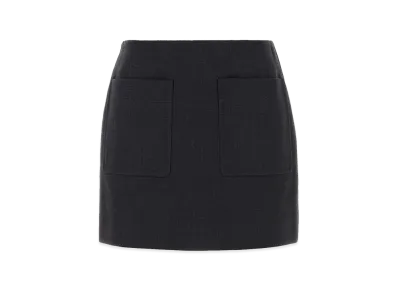 Bottega Veneta Women's Graphite Cotton Blend Mini Skirt "Grey"