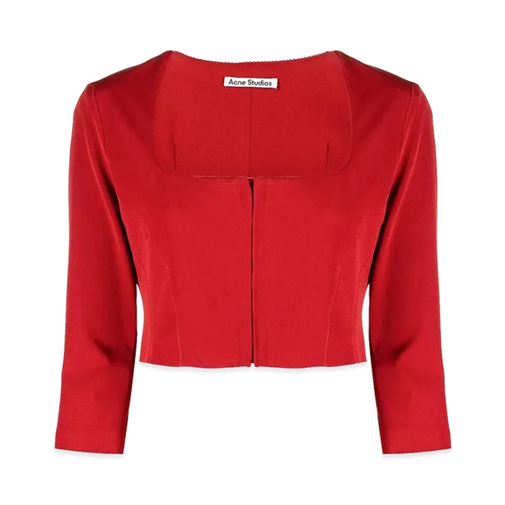 Acne Studios Women's Cropped Blouse "Red"