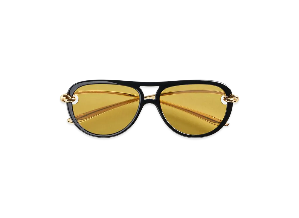 Bottega Veneta Knot Pilot Sunglasses "Black/Yellow"