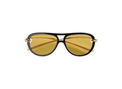 Bottega Veneta Knot Pilot Sunglasses "Black/Yellow"